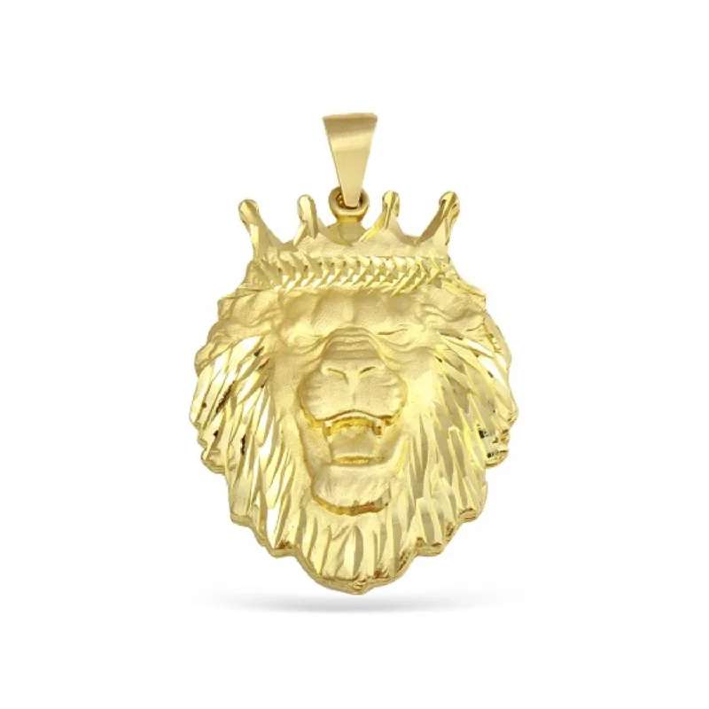 10KT Gold Lion Head Pendant