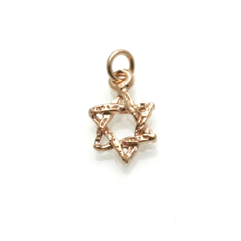 14k Rose gold Tiny Braided Star of David Pendant