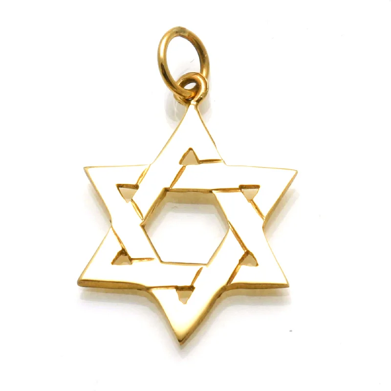 14k Yellow Gold Classic Woven Star of David Pendant Solid