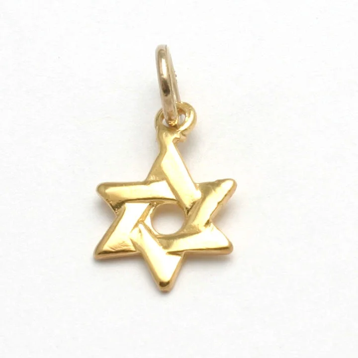 14k Yellow gold Small Star of David Pendant