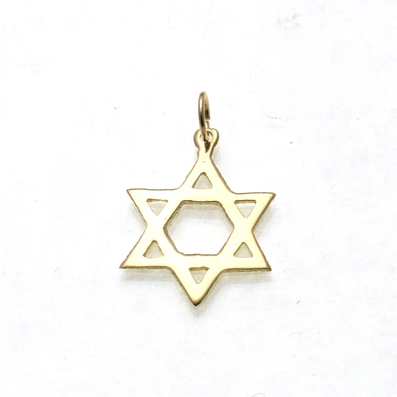 14k Yellow Gold Star of David Pendant Classic