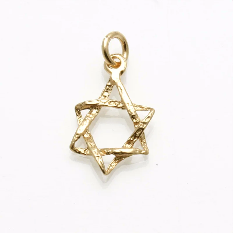 14k Yellow Gold Woven Star of David Pendant Medium