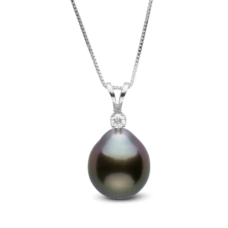 Harmony Collection 9.0-10.0 mm Drop Tahitian Pearl & Diamond Pendant