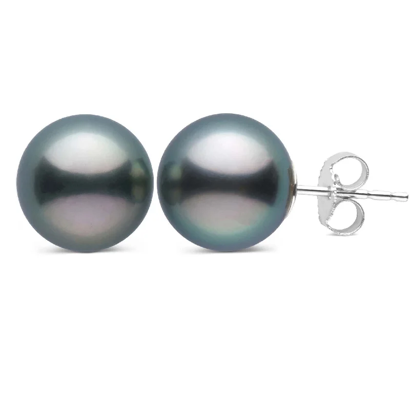 9.0-10.0 mm AAA Tahitian Pearl Stud Earrings