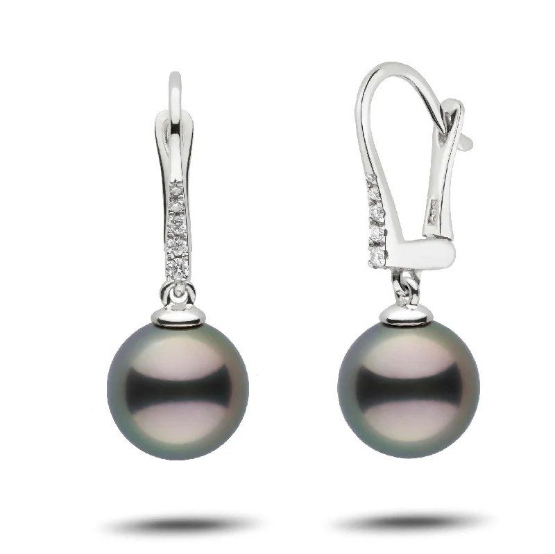 Allure Collection Tahitian 10.0-11.0 mm Pearl & Diamond Dangle Earrings