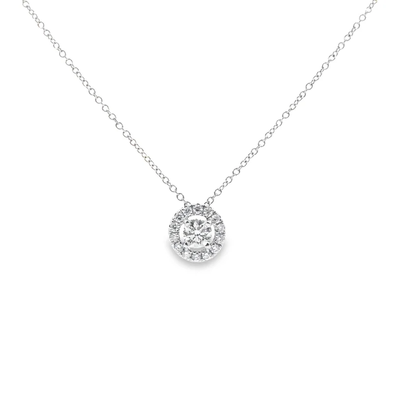 Forevermark 0.29 Cttw. White Gold Diamond Halo Pendant