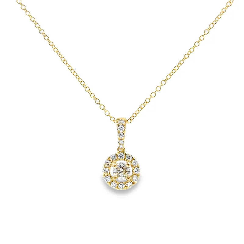 Forevermark 0.27 Cttw. Yellow Gold Diamond Halo Pendant