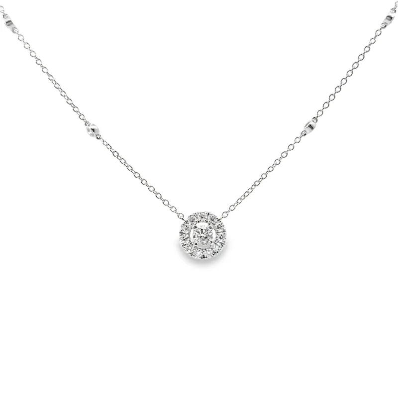 Forevermark 0.35 Cttw. White Gold Diamond Halo Pendant