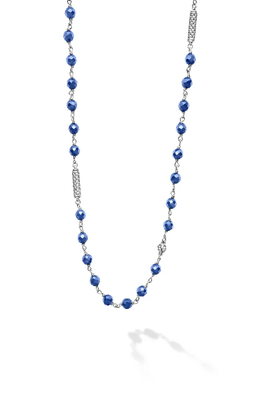 LAGOS Caviar Icon Long Ultramarine Ceramic Beaded Necklace