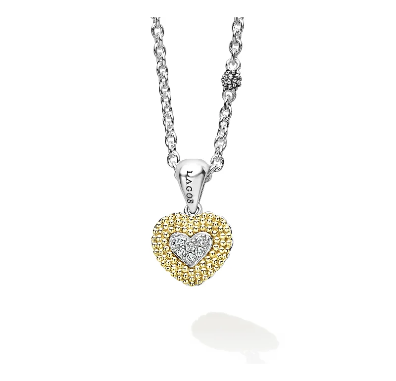 LAGOS Caviar Lux Diamond Heart Necklace