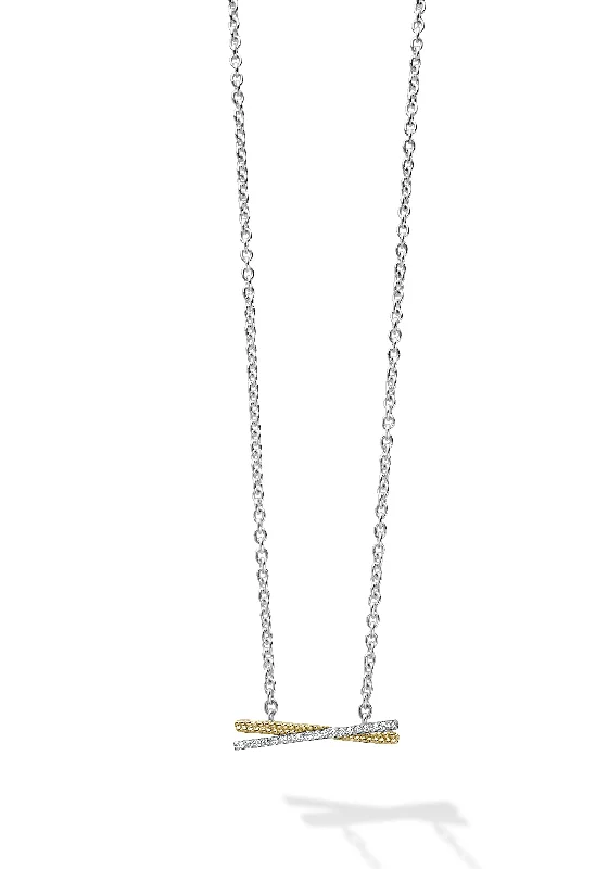 LAGOS Caviar Lux Two-Tone X Diamond Necklace