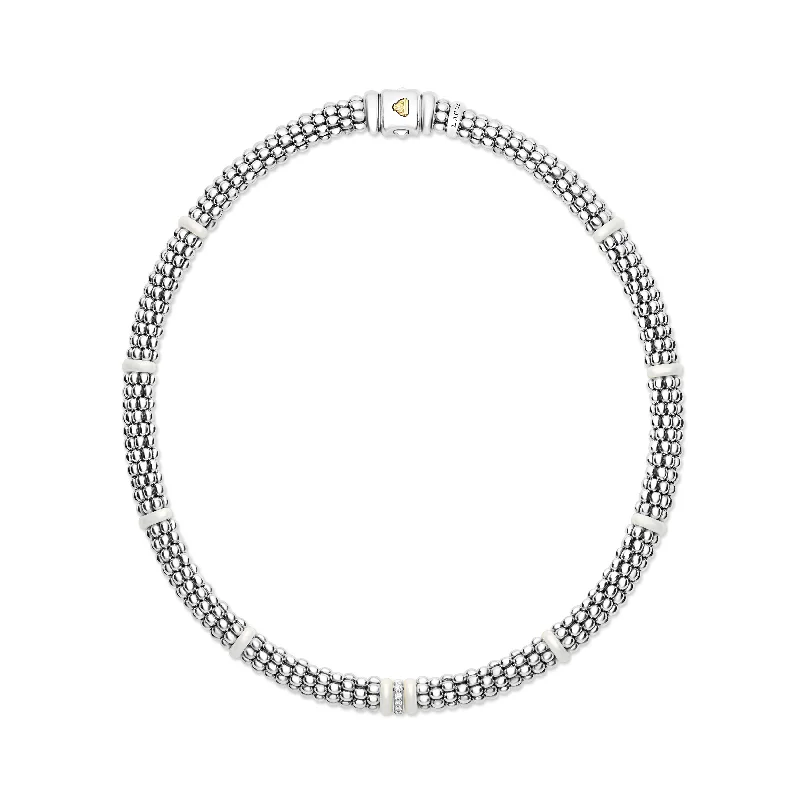 LAGOS White Caviar Single Station Diamond Caviar Necklace