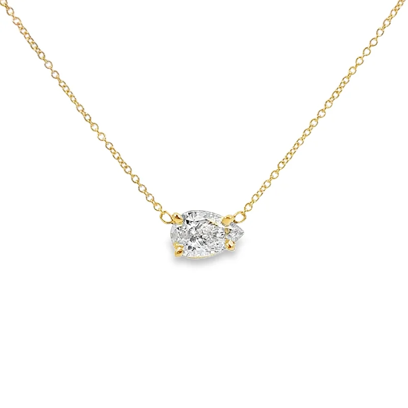 Yellow Gold Diamond Solitaire Necklace