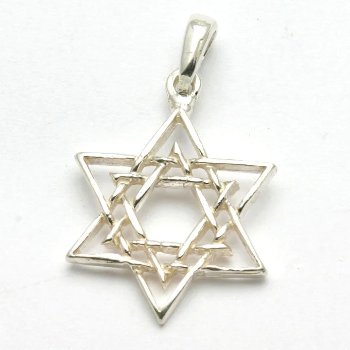 Sterling Silver Double Star of David Pendant