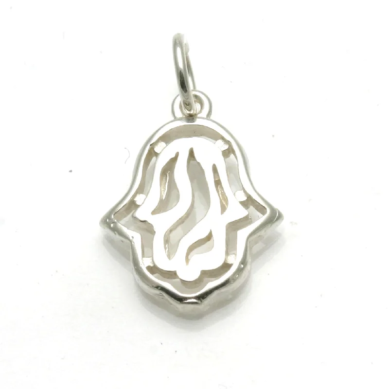 Sterling Silver Small Swirl Hamsa Pendant