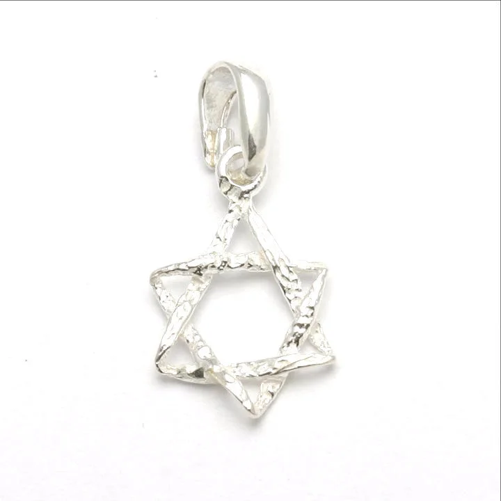 Sterling Silver Braided Star of David Pendant Small