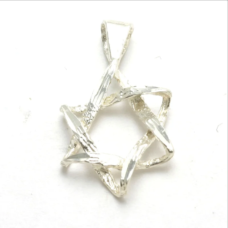 Sterling Silver Woven Jewish Star of David Pendant