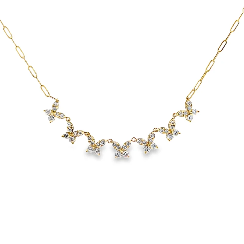 Yellow Gold Diamond Butterfly Necklace