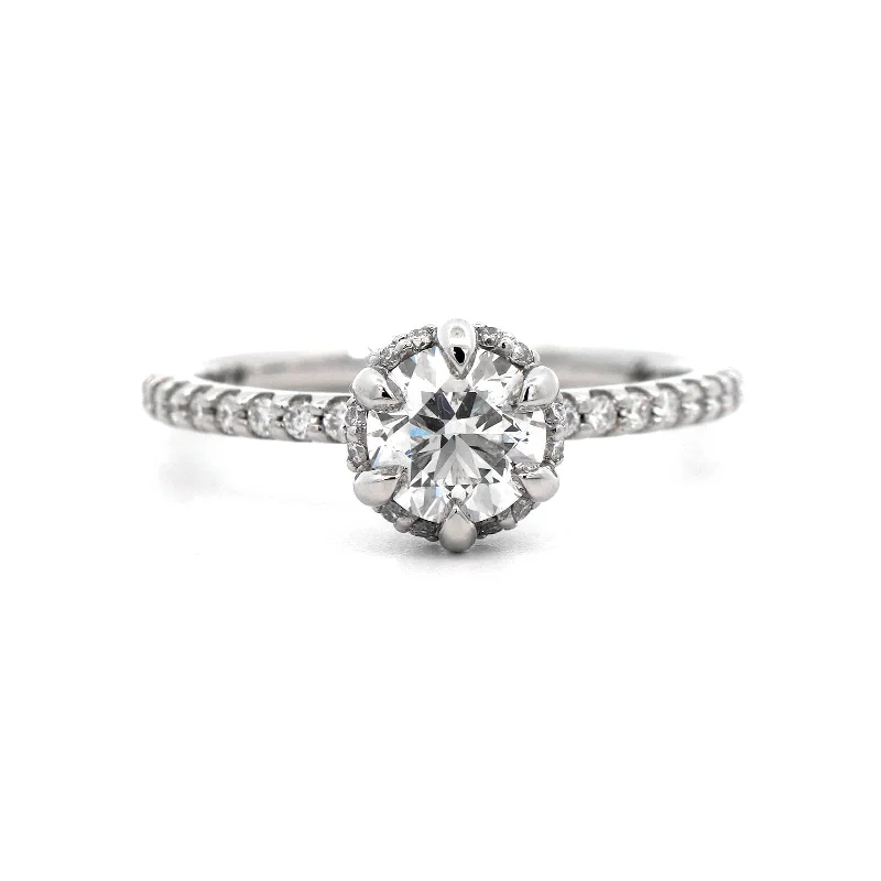 Platinum 6 Prong Radiant Cut Diamond Engagement Ring