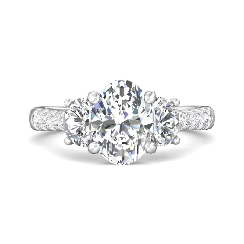 Platinum 3 Stone Diamond Engagement Ring Setting