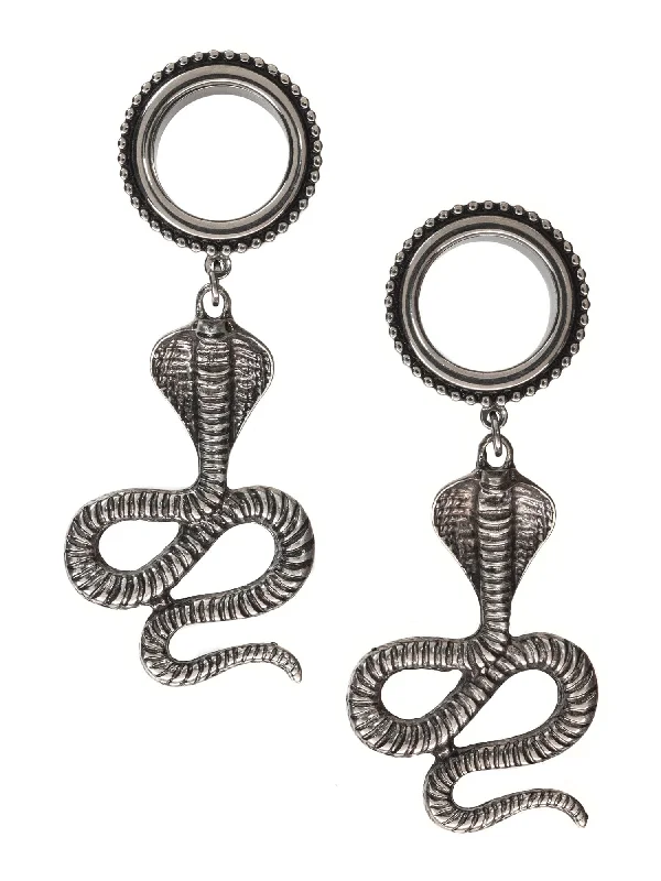 Cobra Dangle Beaded Threaded Steel Tunnels