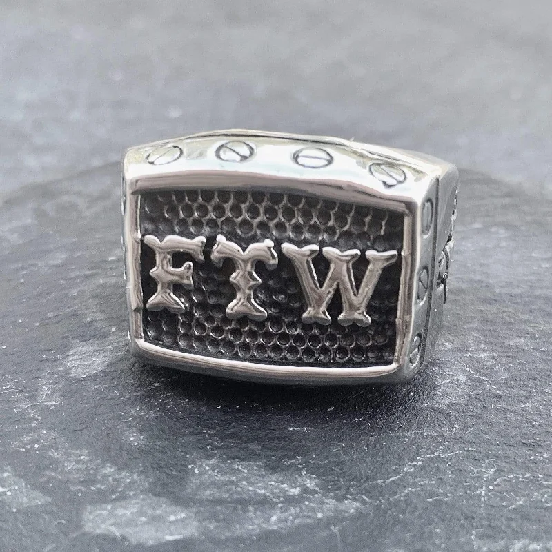 FTW Ring with Screws - Silver - R133 CLEARANCE