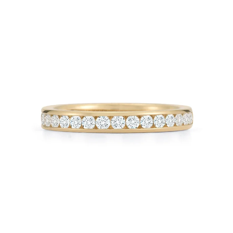 18K Yellow Gold Channel Set Diamond Wedding Ring