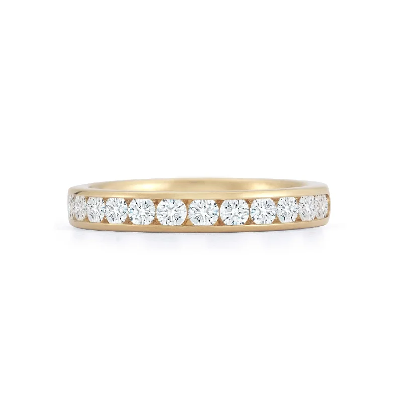 18K Yellow Gold Channel Set Diamond Wedding Ring