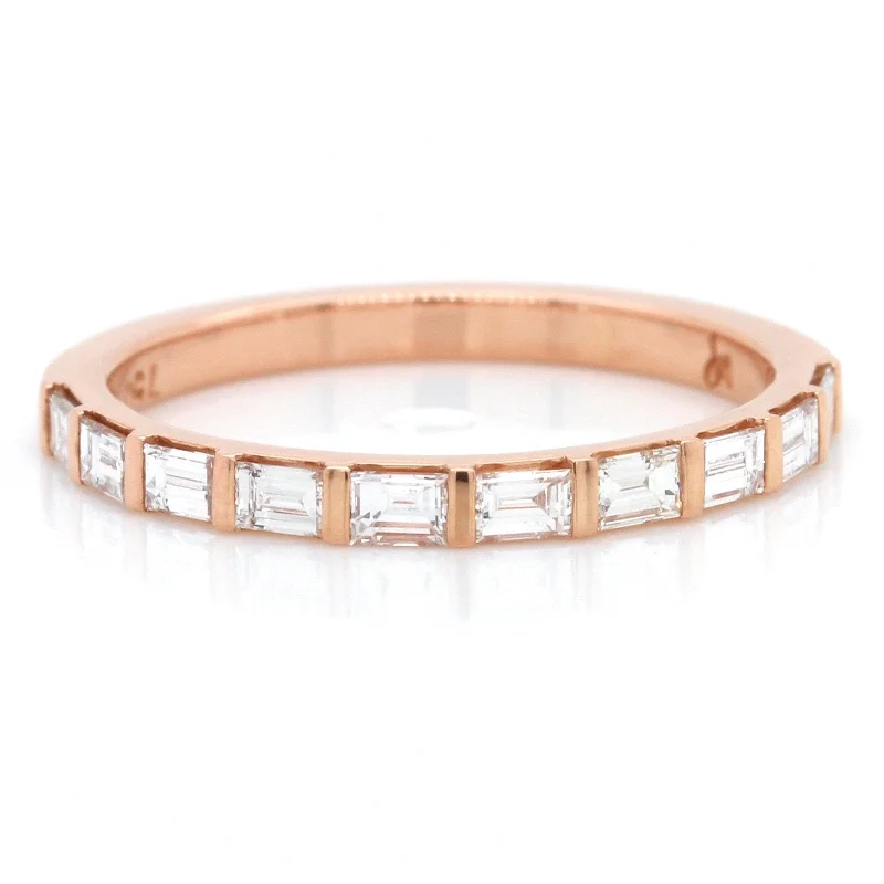 18K Rose Gold Baguette Diamond Band