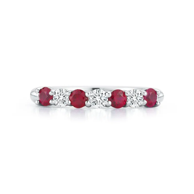 Platinum Ruby and Diamond Wedding Ring