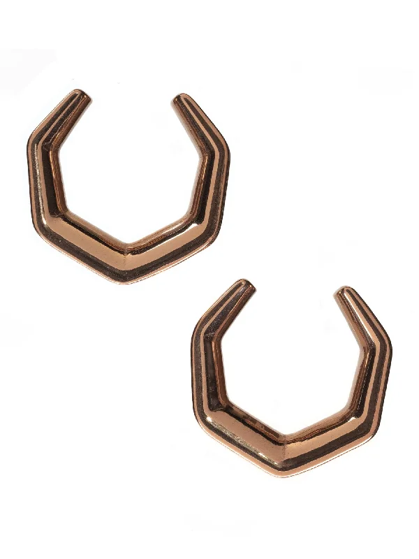 Rose Gold Hexagon Steel Saddles