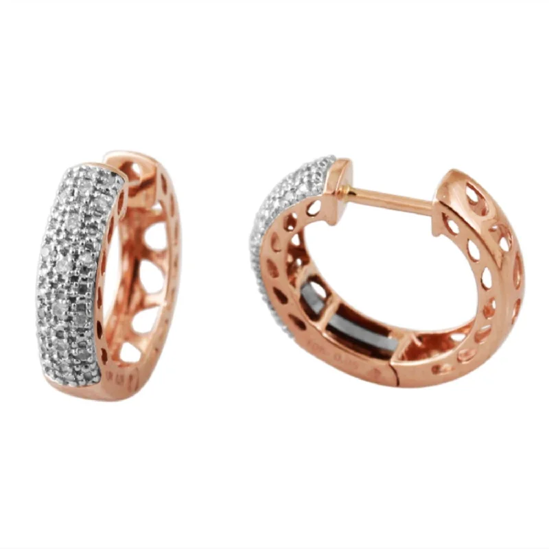 1/10 CTW Diamond Hoop Earrings in 10KT Rose Gold