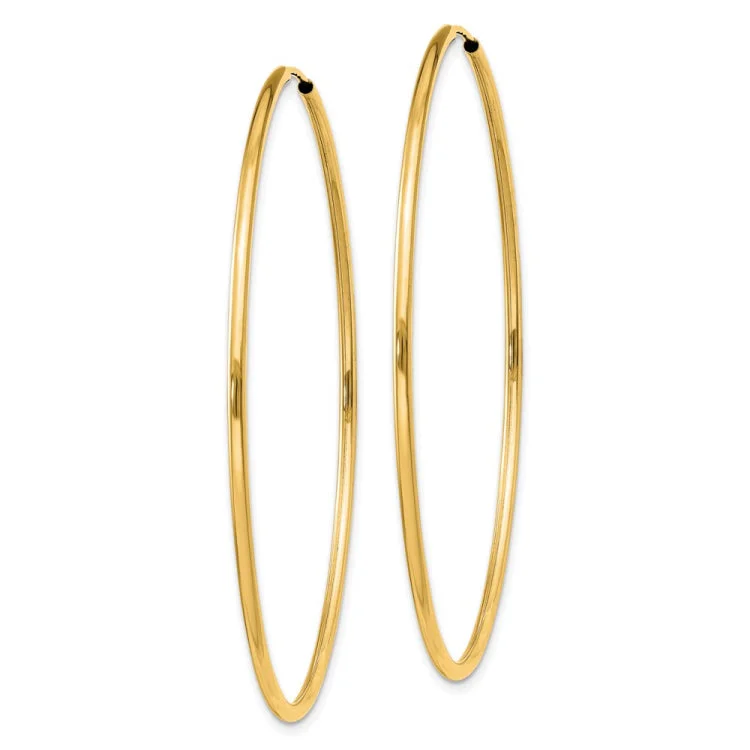 14k 1.5mm Polished Round Endless Hoop Earrings