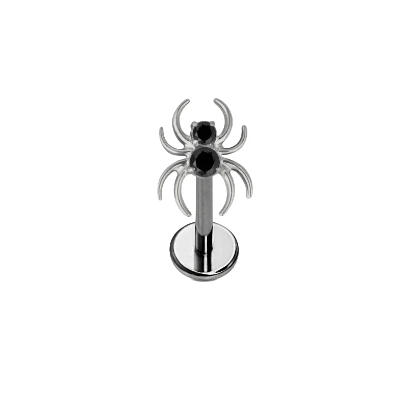 Onyx Jewel Spider Flat Back Stud