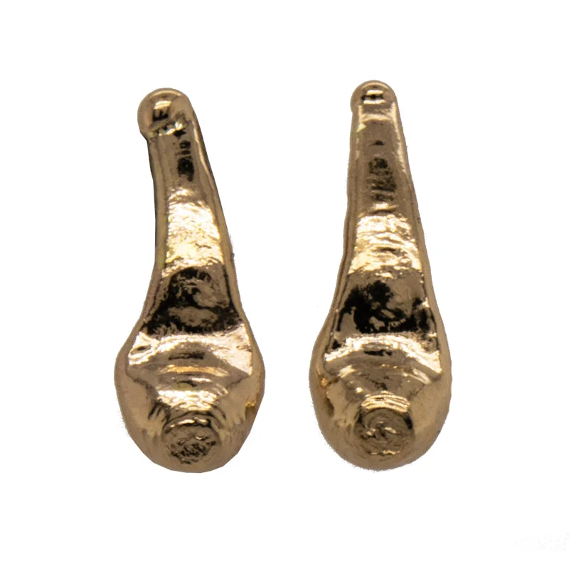 14k Yellow Gold Splash Post Earrings