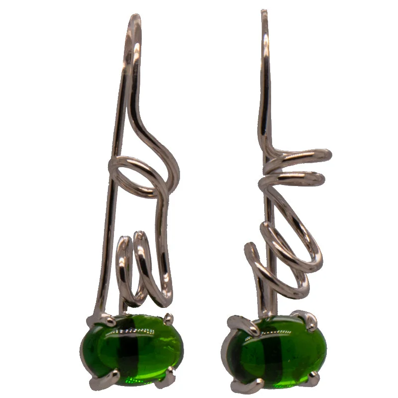 Chrome Diopside Seaweed Earrings