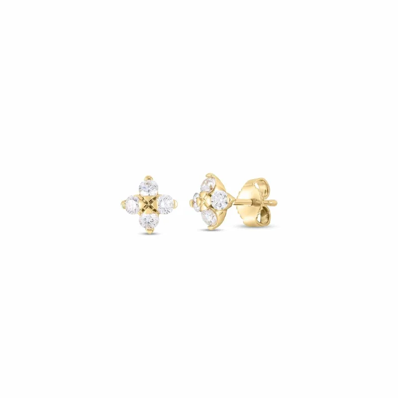 Roberto Coin 18K Yellow Gold Love In Verona Small Diamond Stud Earrings