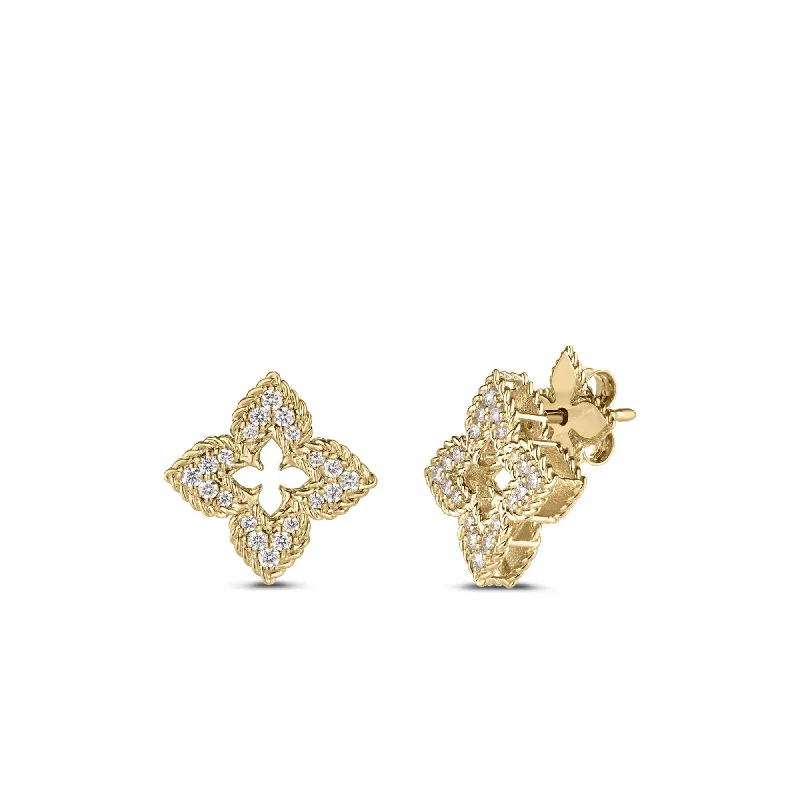 Roberto Coin 18K Yellow Gold Venetian Princess Pave Diamond Stud Earrings