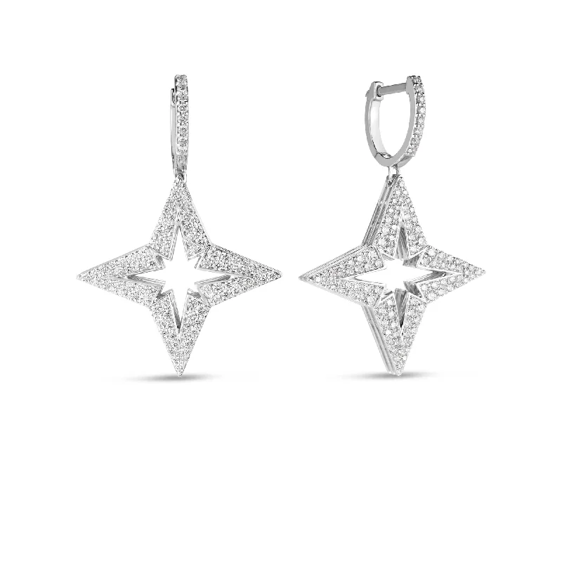 Roberto Coin 18K White Gold Princess Star Diamond Drop Earrings