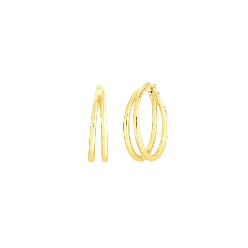 Roberto Coin 18K Yellow Gold Thin Double Hoop Earrings