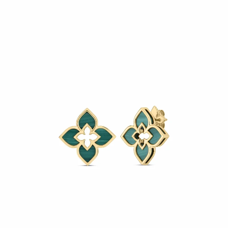 Roberto Coin 18K Yellow Gold Venetian Princess Small Malachite Stud Earrings