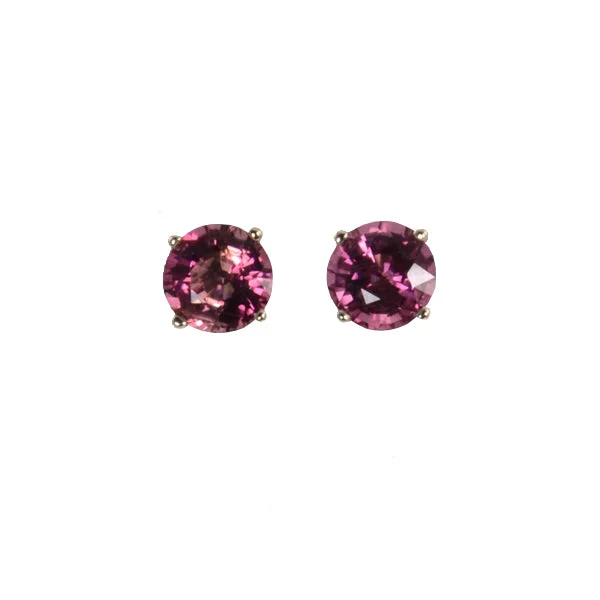 Purple Pink Tourmaline Stud Earrings