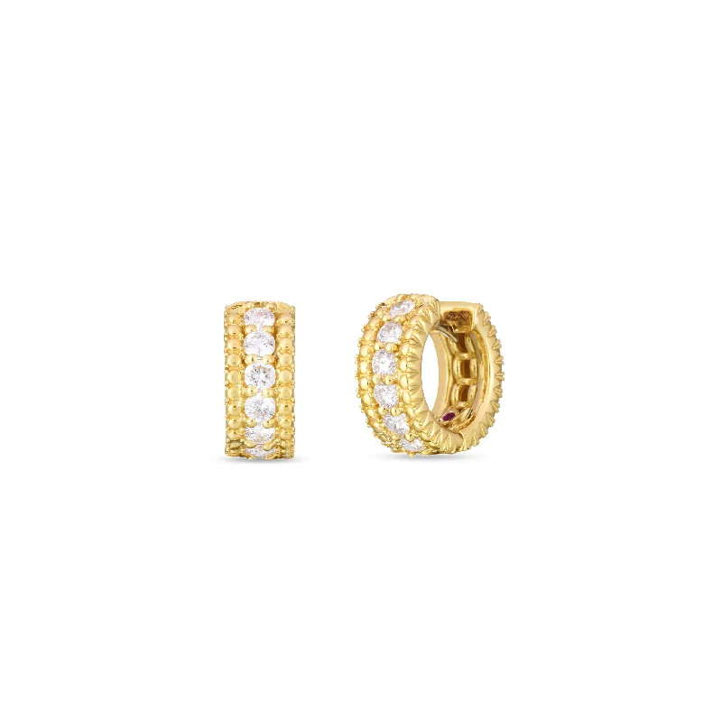 Roberto Coin Siena Yellow Gold Diamond Huggies