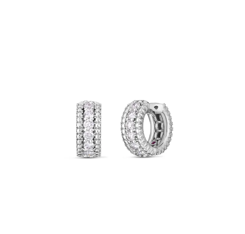 Roberto Coin White Gold Siena Diamond Huggies