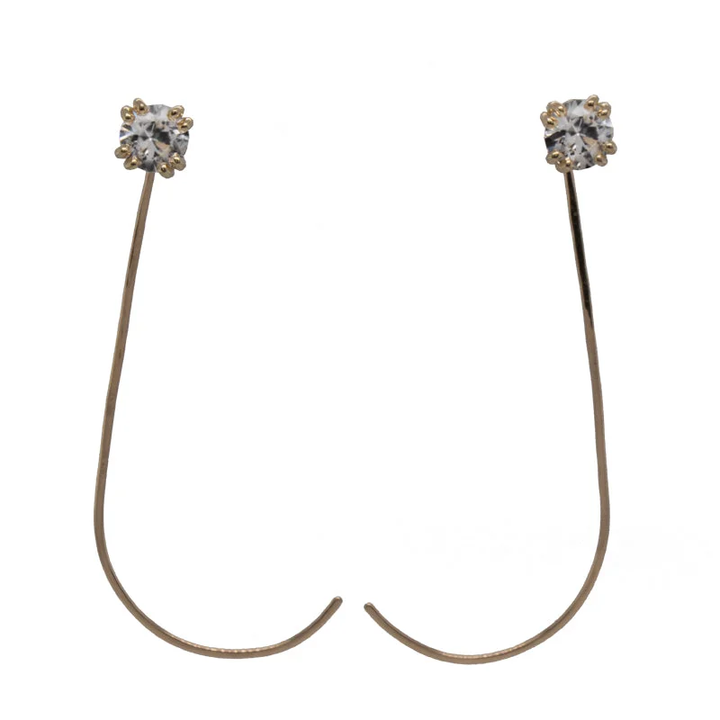 White Zircon JBG Legacy Saber Slips Earrings