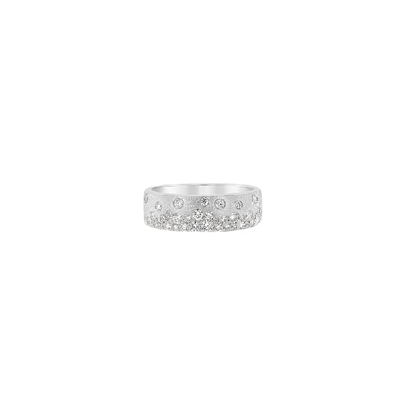 14 Karat White Gold Confetti Diamond Band