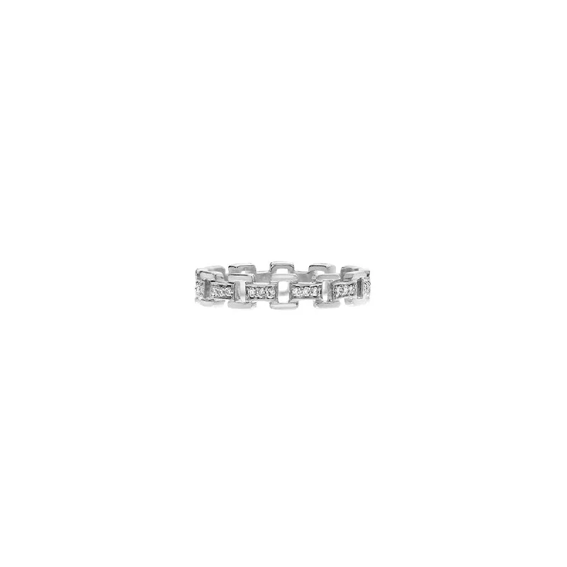 18 Karat White Gold diamond CESTA band