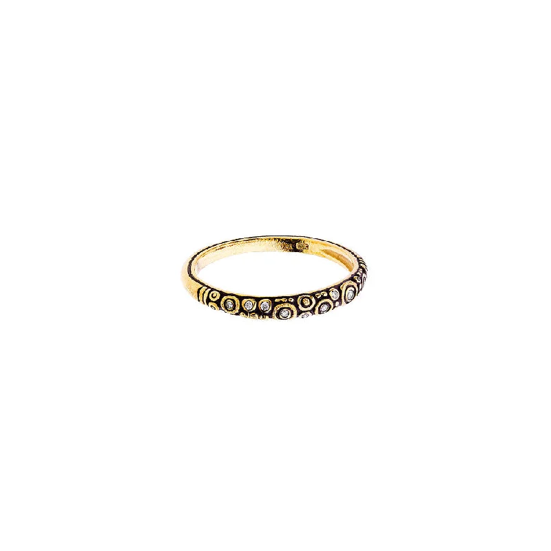 18 Karat Yellow Gold Diamond Circles band