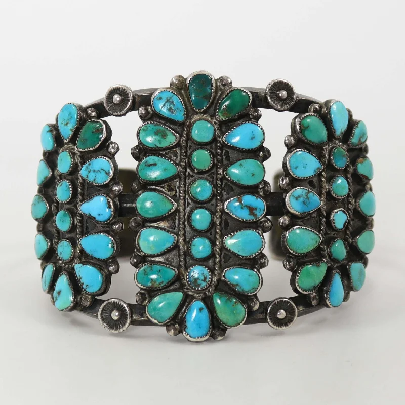 1940s Turquoise Cluster Cuff