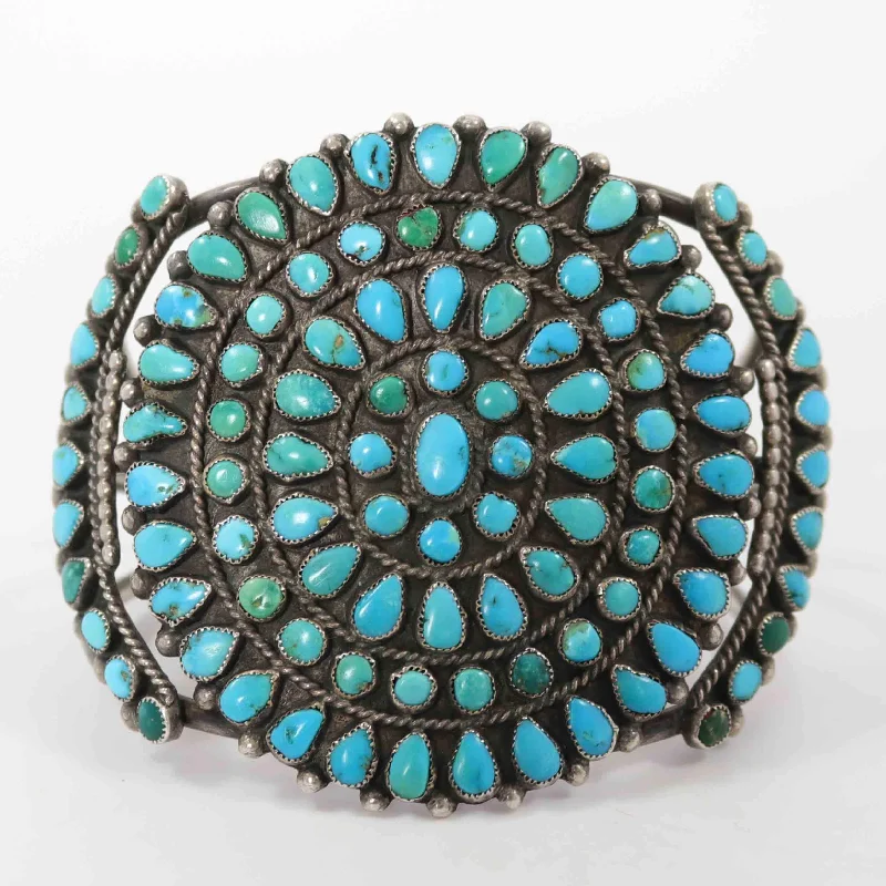 1940s Turquoise Cluster Cuff